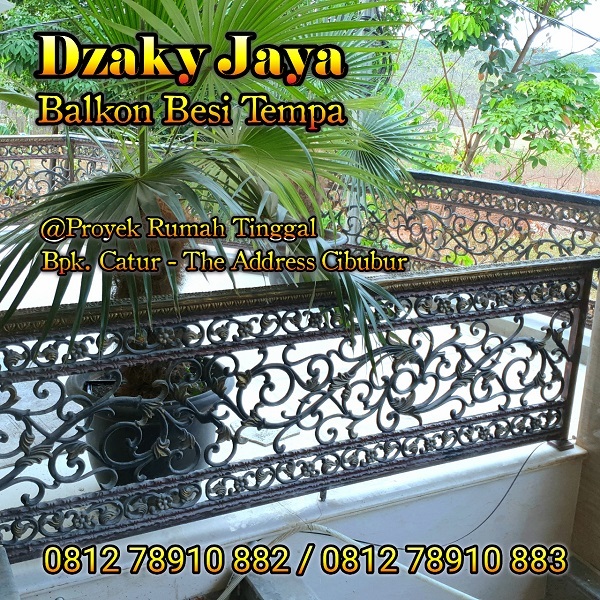 railing balkon besi tempa klasik rumah mewah di Cibubur